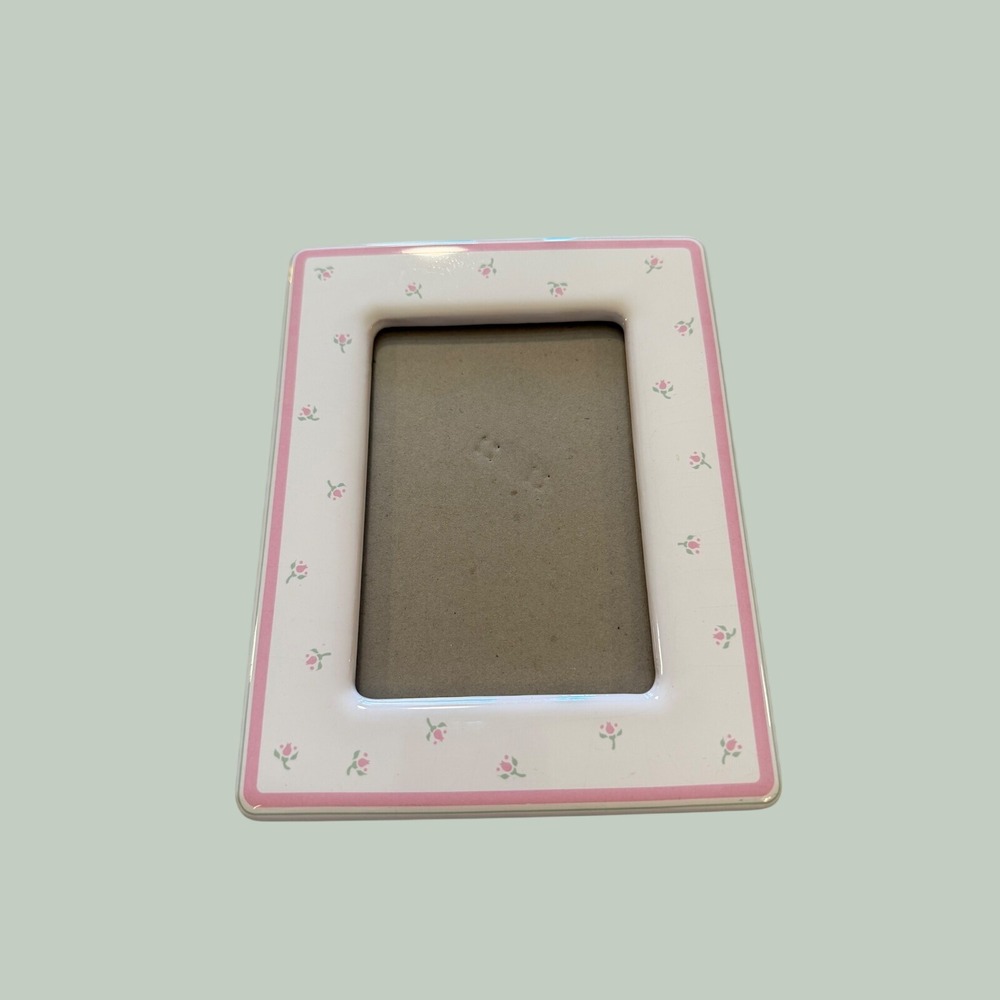 Vintage 1980s Picture Frame Union Square Pink Ceramic 4x6 Cottagecore Grannycore